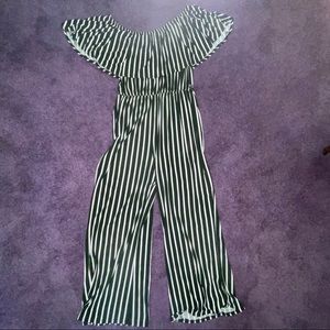 Green Striped Romper